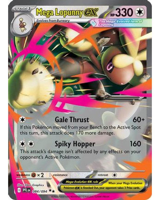 Mega Lopunny ex 084/094  - Holofoil ME02 Phantasmal Flames - Double Rare