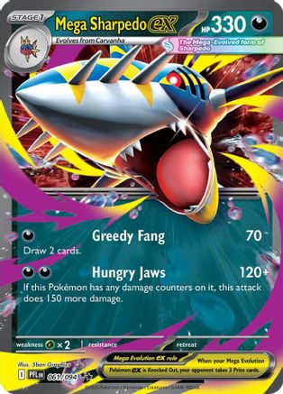 Mega Sharpedo ex 061/094  - Holofoil ME02 Phantasmal Flames - Double Rare