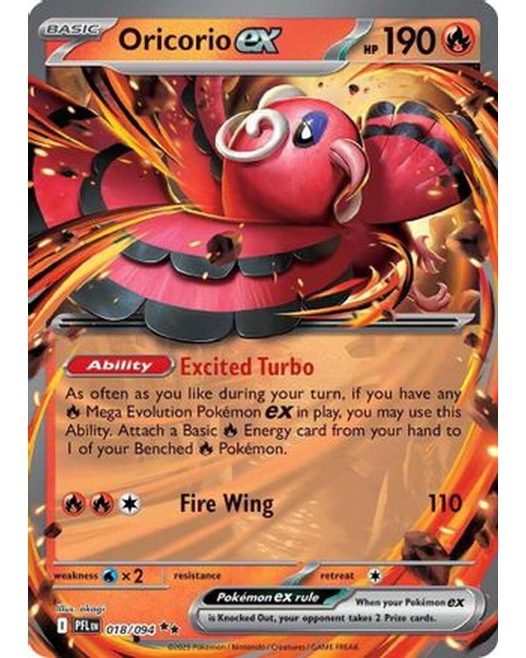 Oricorio ex 018/094  - Holofoil ME02 Phantasmal Flames - Double Rare