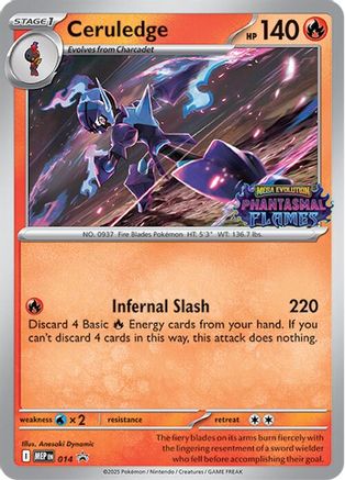 Ceruledge (Prerelease) 014  - Holofoil ME Mega Evolution Promo - Promo