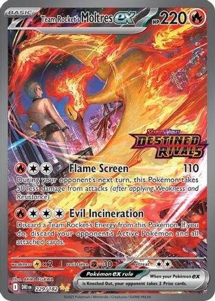 Team Rocket's Moltres ex 229/182  - Holofoil Miscellaneous Cards & Products - Double Rare