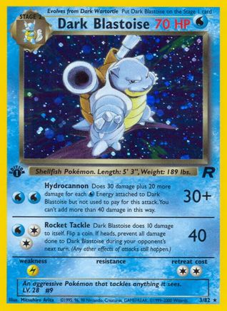 Dark Blastoise (3) 003/82  - 1st Edition Holofoil Team Rocket - Holo Rare