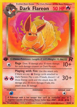 Dark Flareon 035/82  - 1st Edition Team Rocket - Uncommon